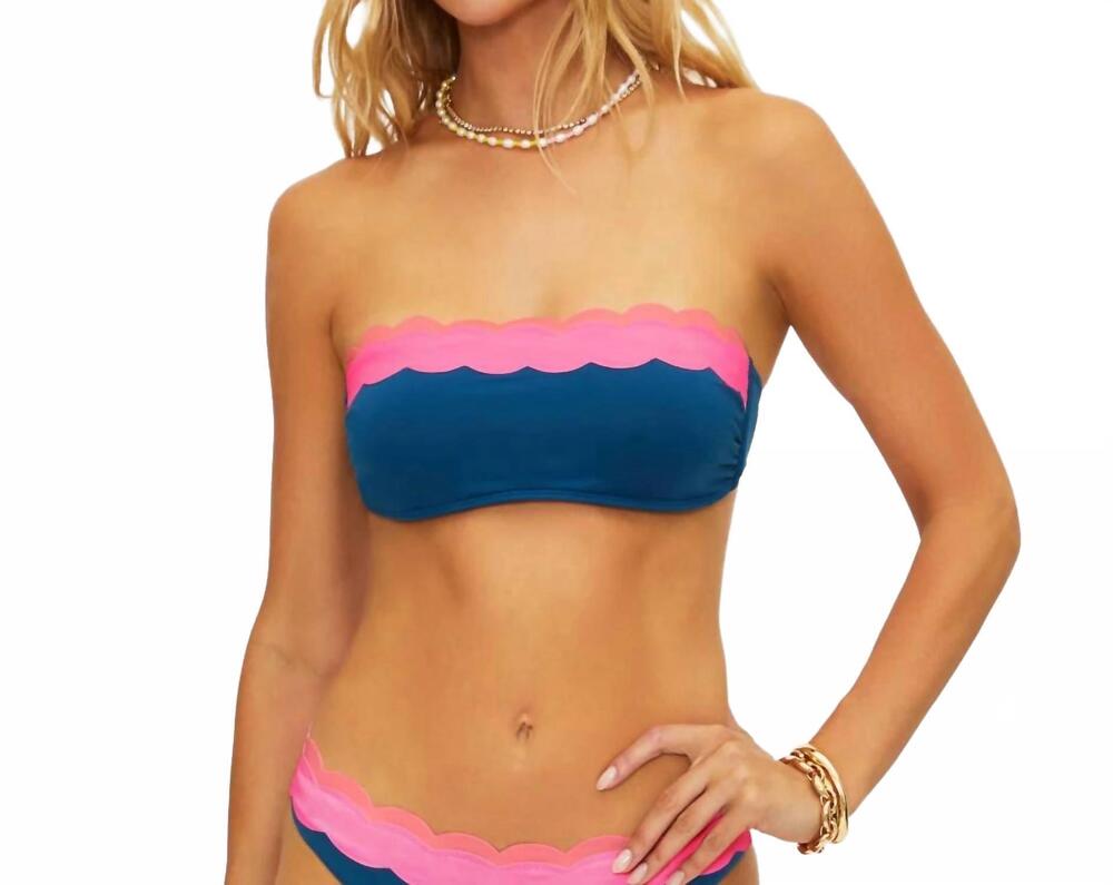 NEW BEACH RIOT sybil bikini top in seashell isle colorblock